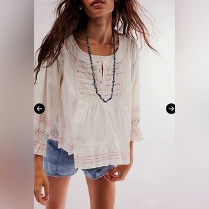 NWT Free People Ready for You 100% cotton blouse Size S